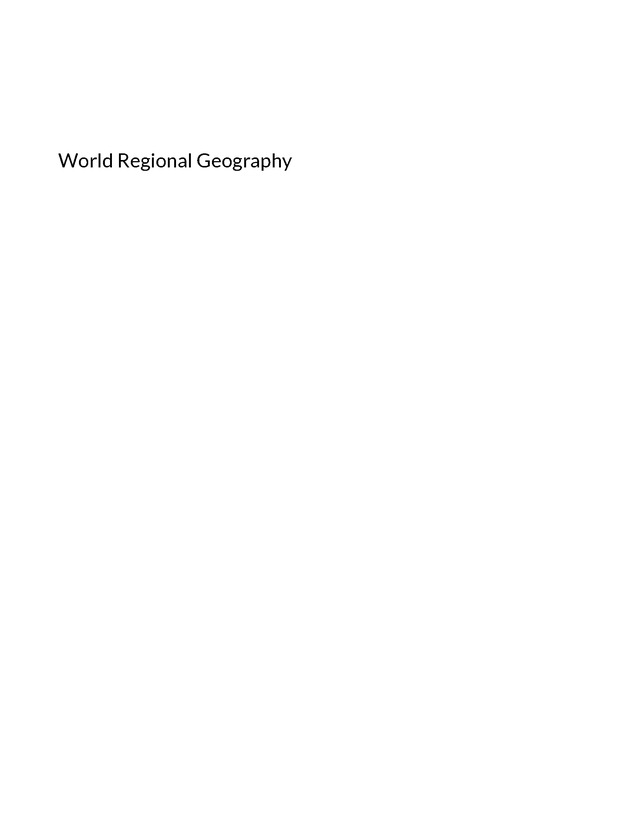 World Regional Geography - Cover 1