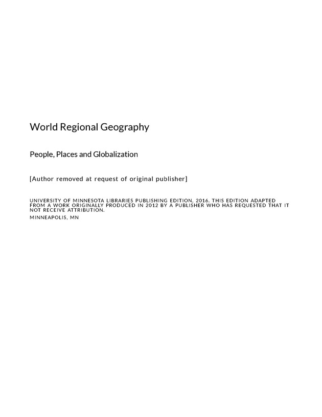 World Regional Geography - Title Page 1