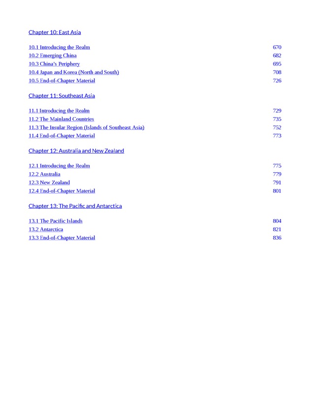 World Regional Geography - Table of Contents 3