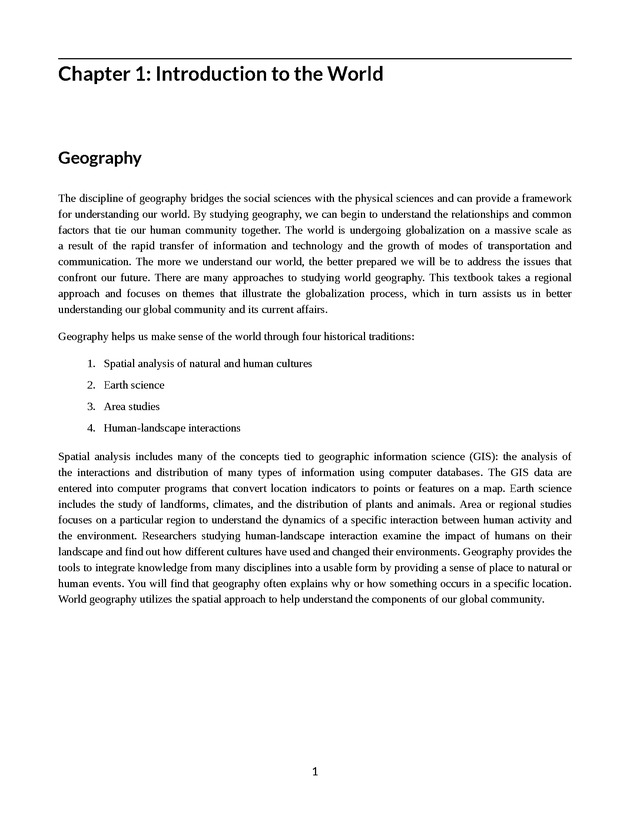 World Regional Geography - Page 1