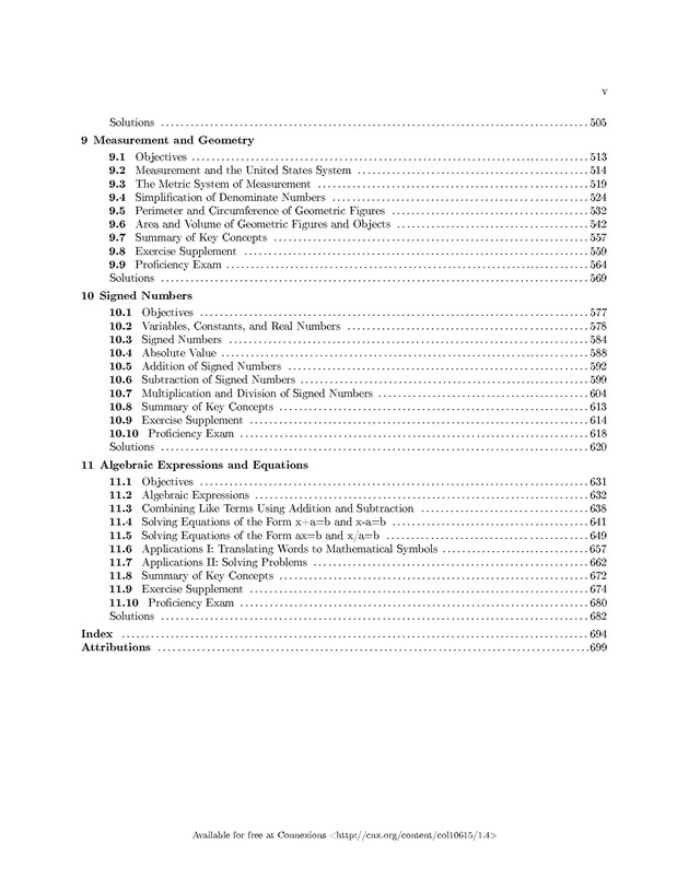 Fundamentals of Mathematics - Table of Contents 3