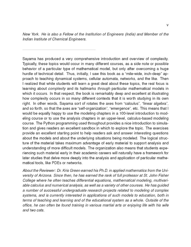 Introduction to the Modeling and Analysis of Complex Systems - Front Matter 4