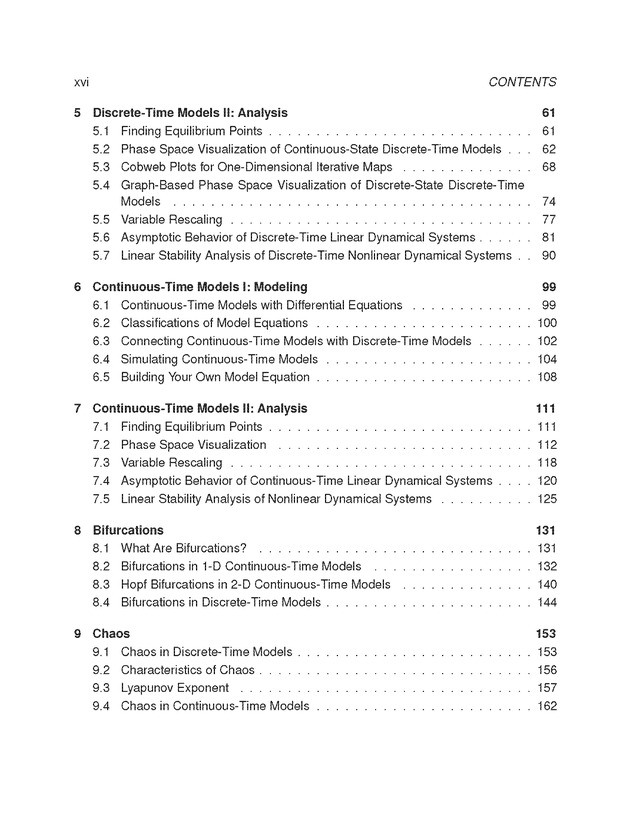 Introduction to the Modeling and Analysis of Complex Systems - Table of Contents 2
