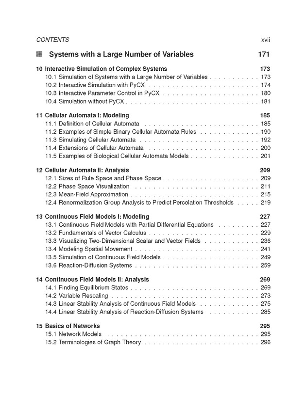 Introduction to the Modeling and Analysis of Complex Systems - Table of Contents 3
