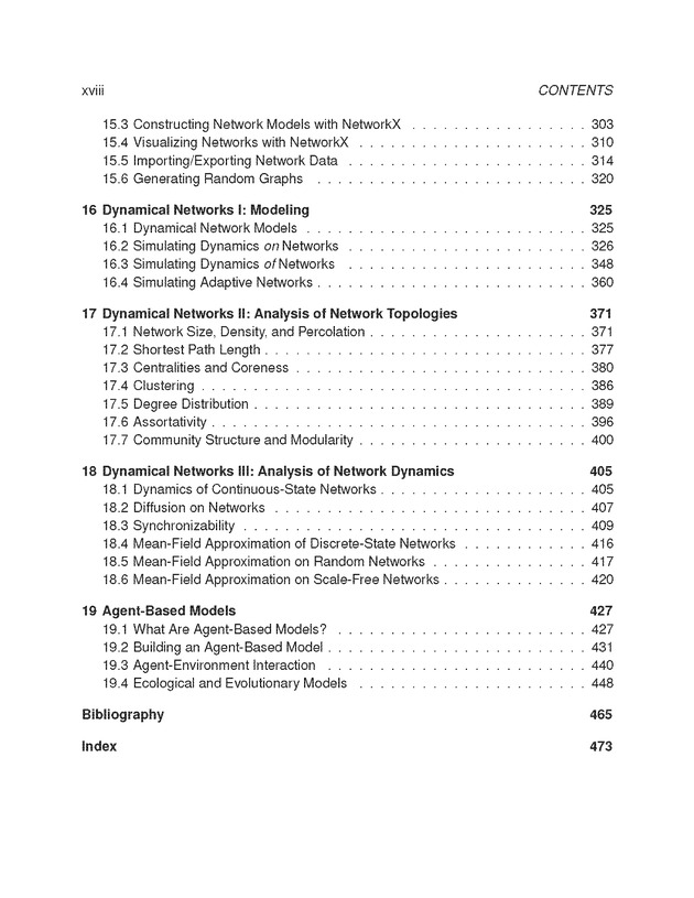 Introduction to the Modeling and Analysis of Complex Systems - Table of Contents 4