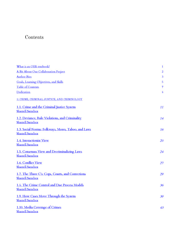 Introduction to the American Criminal Justice System - Table of Contents 1