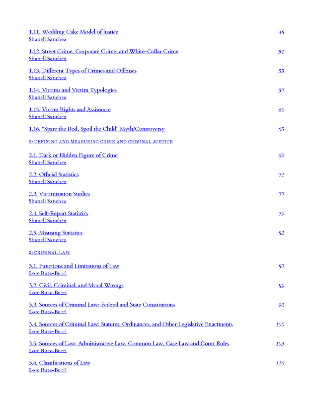 Introduction to the American Criminal Justice System - Table of Contents 2