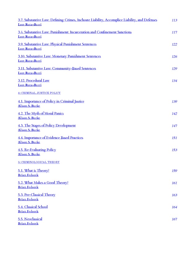 Introduction to the American Criminal Justice System - Table of Contents 3