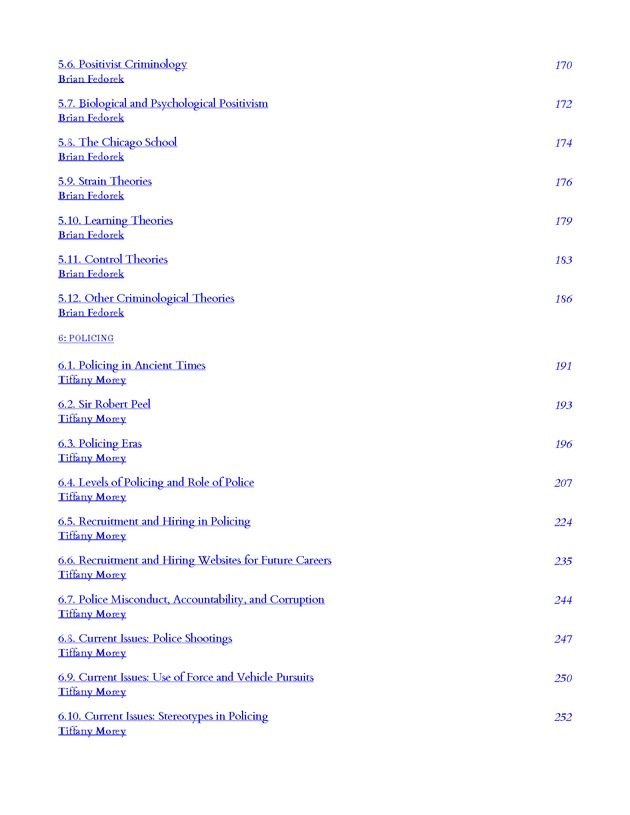 Introduction to the American Criminal Justice System - Table of Contents 4