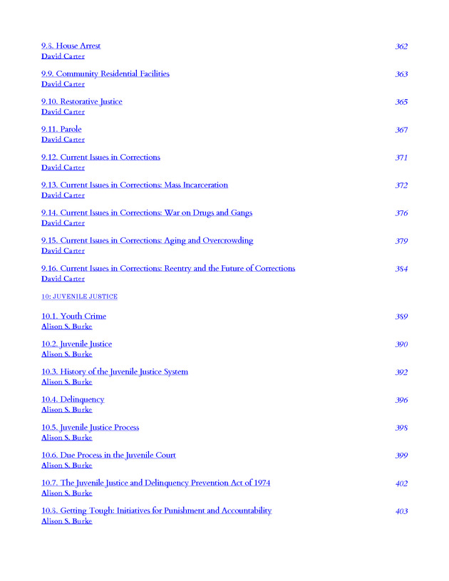 Introduction to the American Criminal Justice System - Table of Contents 7