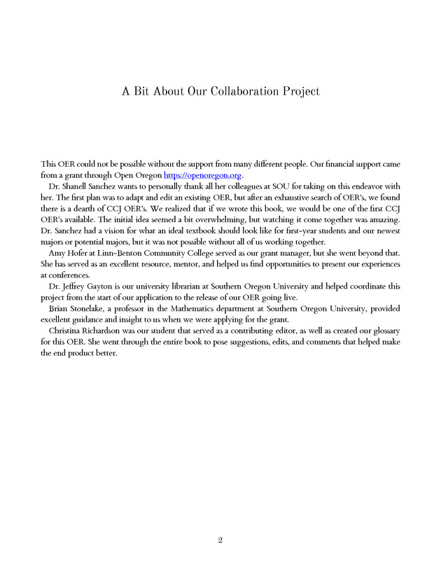 Introduction to the American Criminal Justice System - Front Matter 2