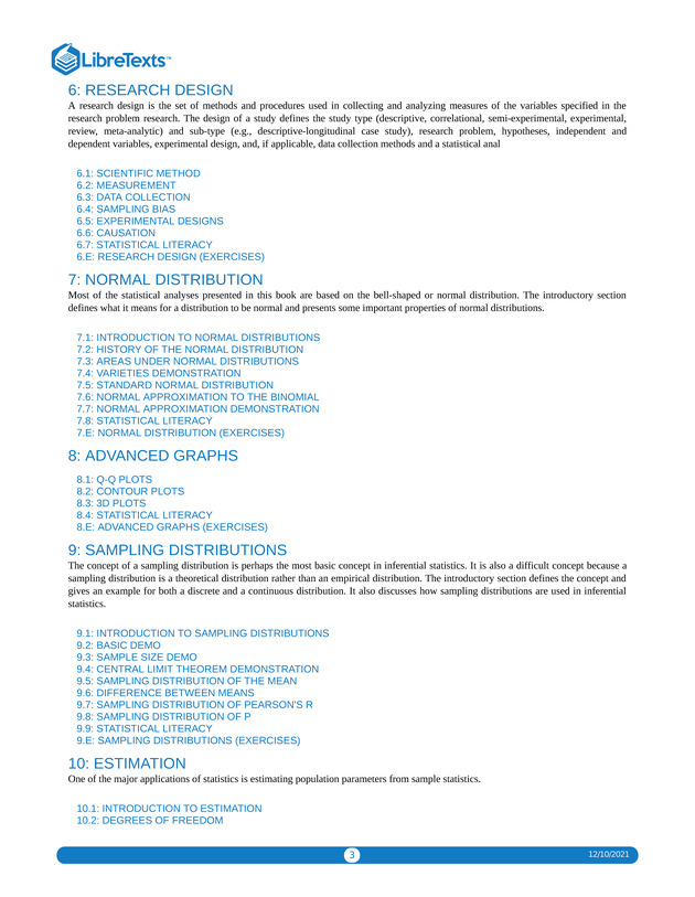 Introductory Statistics - Table of Contents 3