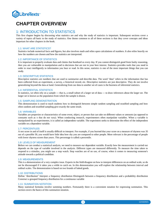 Introductory Statistics - Page 1