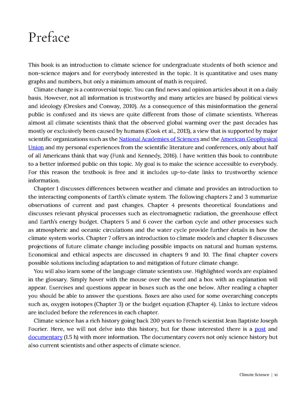 Introduction to Climate Science - Preface 1
