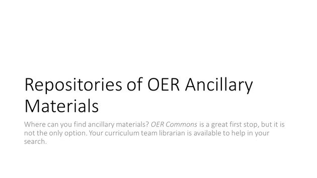 Ancillary OERs - New Page