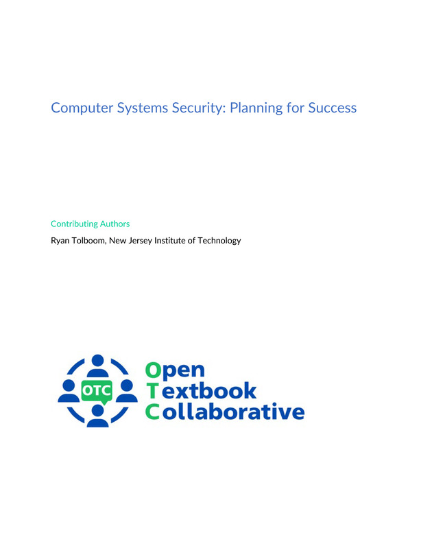 Computer Systems Security: Planning for Success - Front Matter 1
