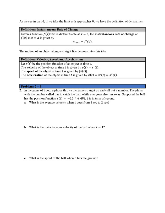 Analytic Geometry and Calculus I : Workbook - Page 41