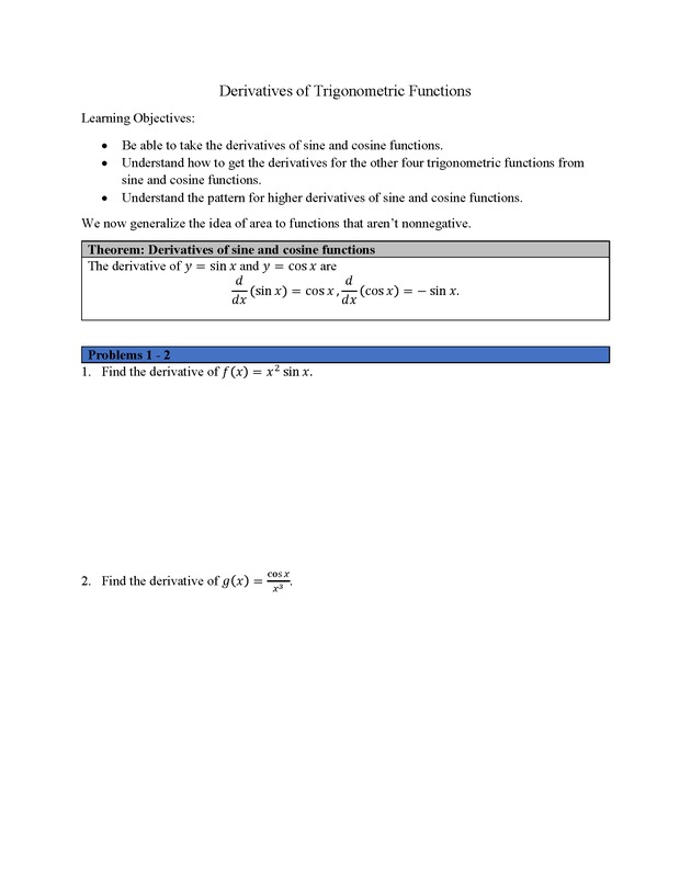 Analytic Geometry and Calculus I : Workbook - Page 50