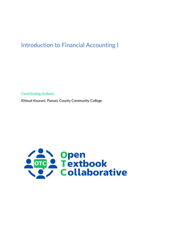 Introduction to Financial Accounting I - Front Matter 1