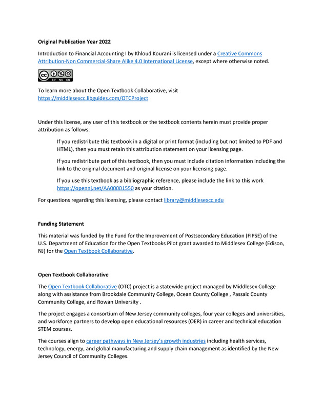 Introduction to Financial Accounting I - Front Matter 2