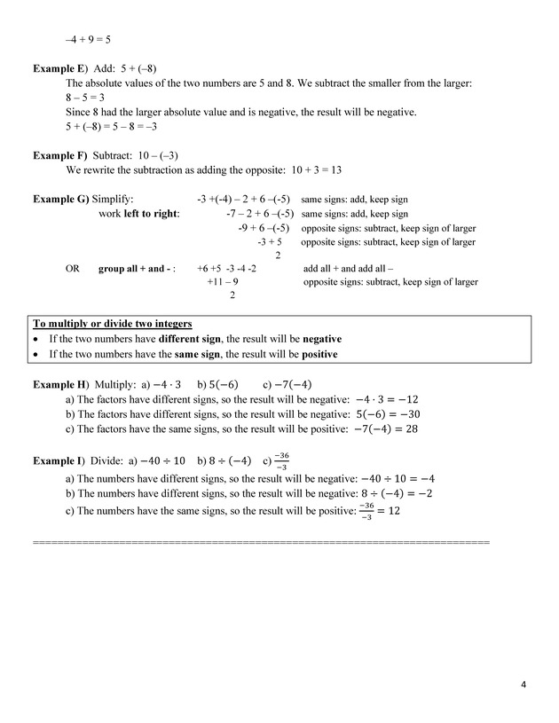 Beginning Algebra Workbook - Page 4