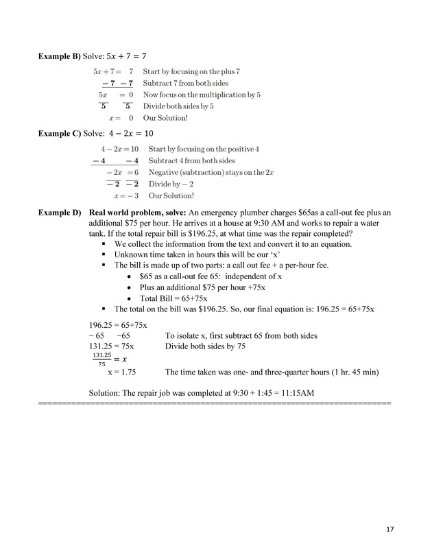 Beginning Algebra Workbook - Page 17