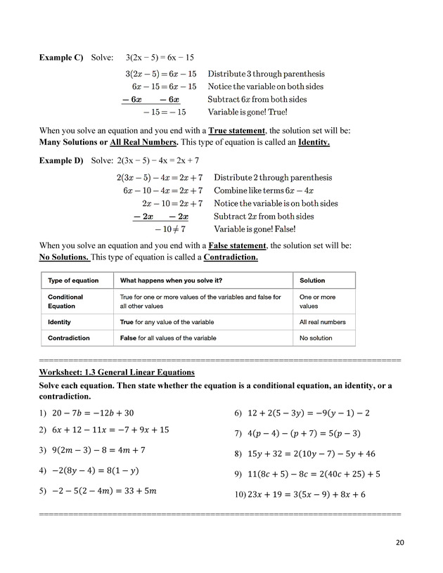 Beginning Algebra Workbook - Page 20