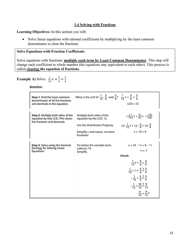 Beginning Algebra Workbook - Page 21