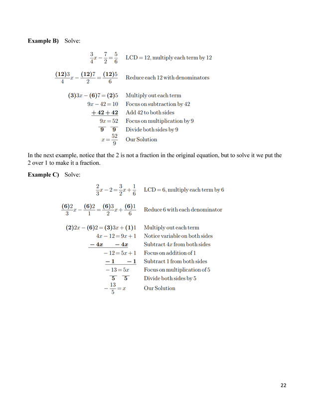 Beginning Algebra Workbook - Page 22