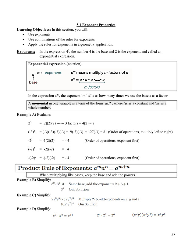 Beginning Algebra Workbook - Page 83