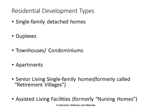 Week 2 : Land Development Considerations - Slide 6