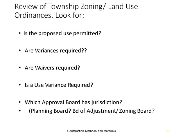 Week 2 : Land Development Considerations - Slide 9