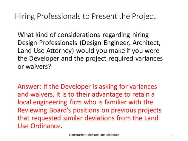 Week 2 : Land Development Considerations - Slide 11