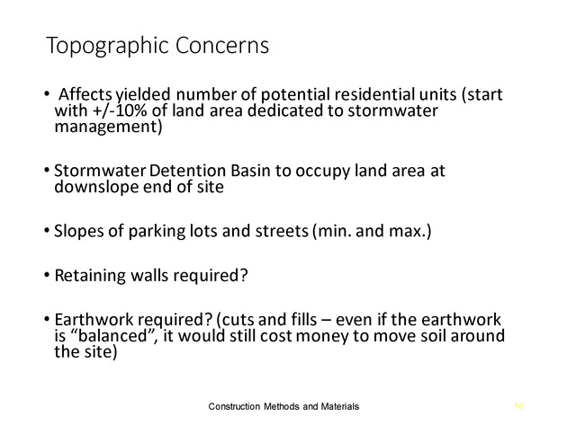 Week 2 : Land Development Considerations - Slide 15