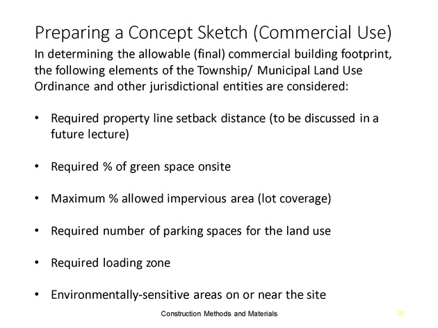 Week 2 : Land Development Considerations - Slide 19