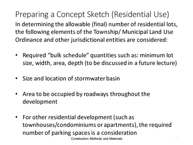 Week 2 : Land Development Considerations - Slide 20