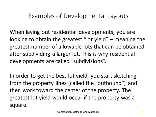 Week 2 : Land Development Considerations - Slide 22