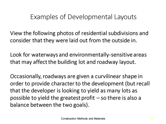 Week 2 : Land Development Considerations - Slide 23