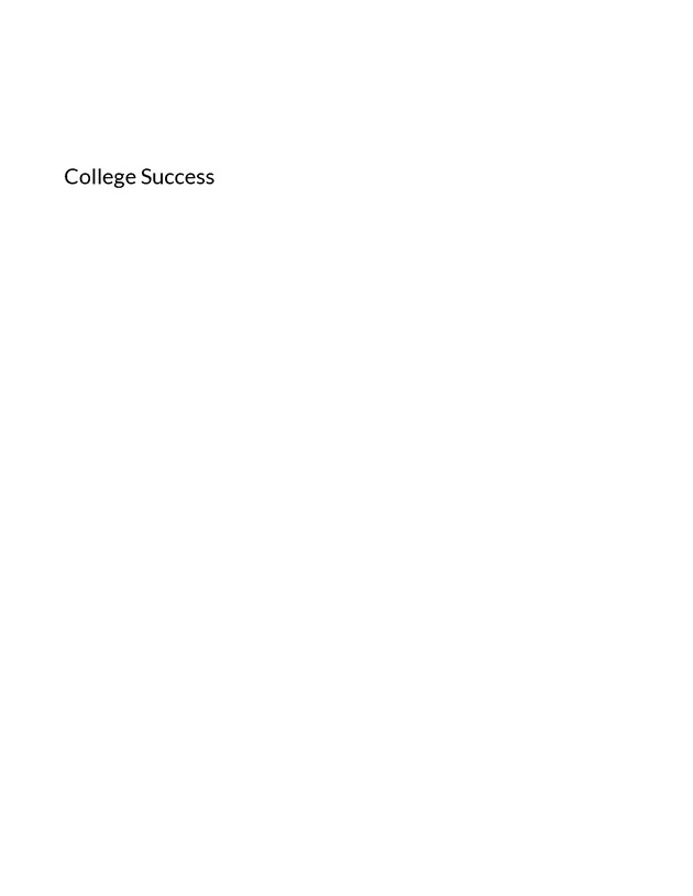 College Success - New Page