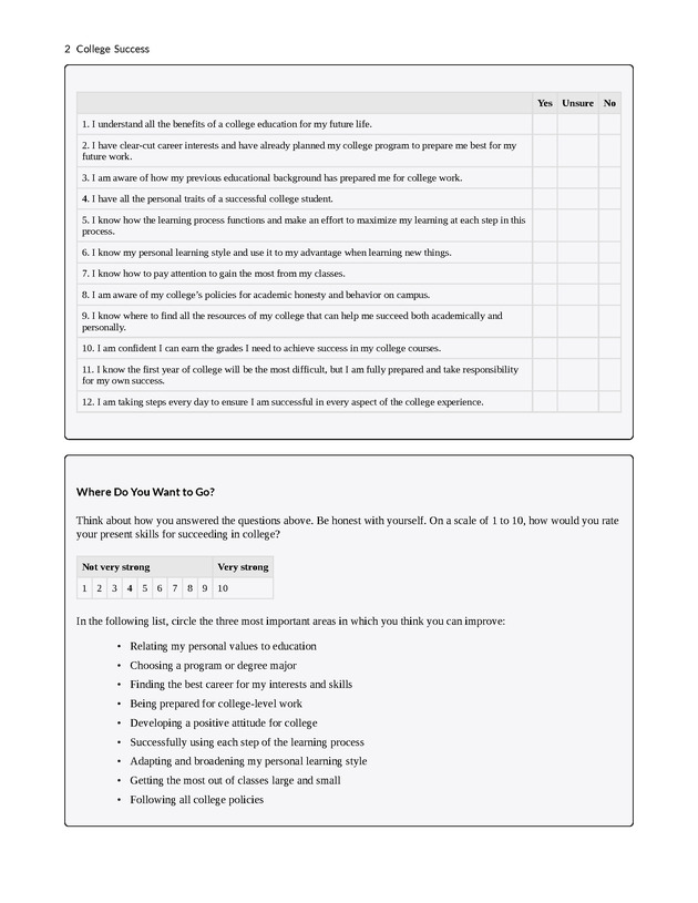 College Success - New Page