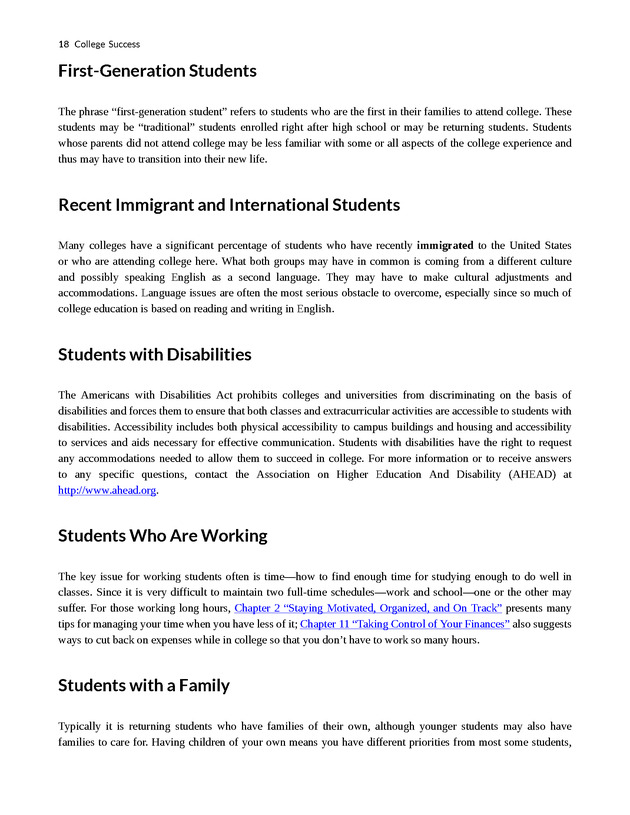 College Success - New Page