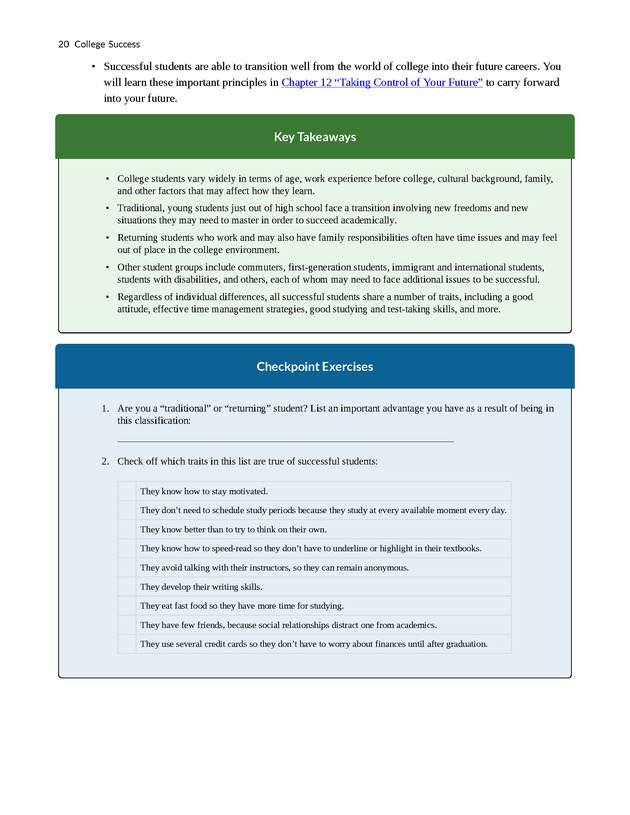 College Success - New Page
