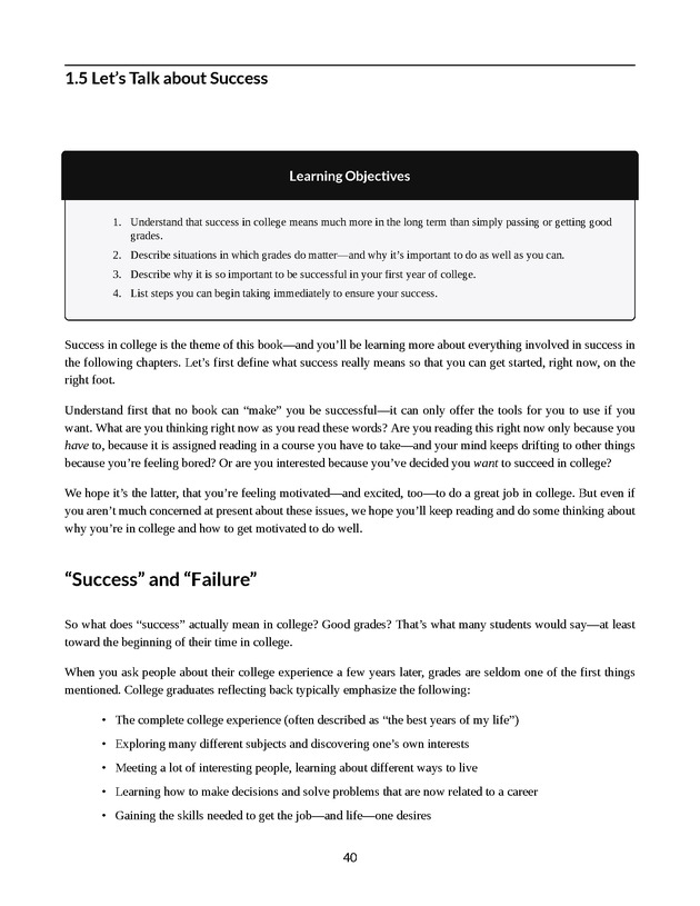 College Success - New Page