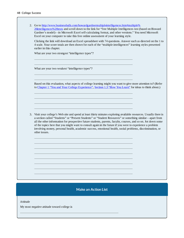 College Success - New Page