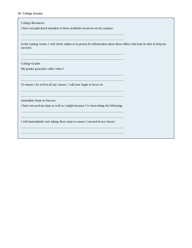 College Success - New Page
