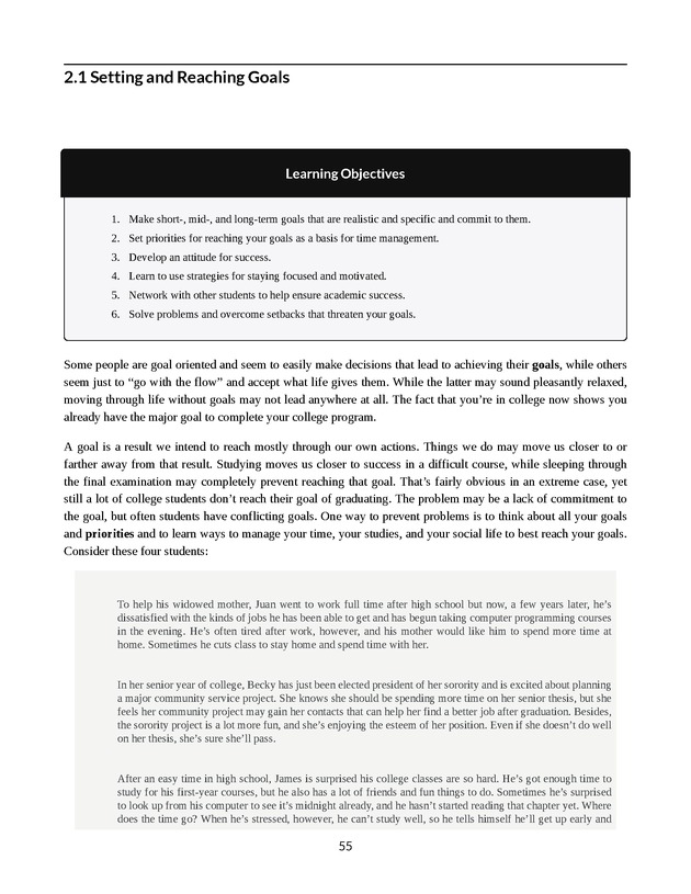 College Success - New Page