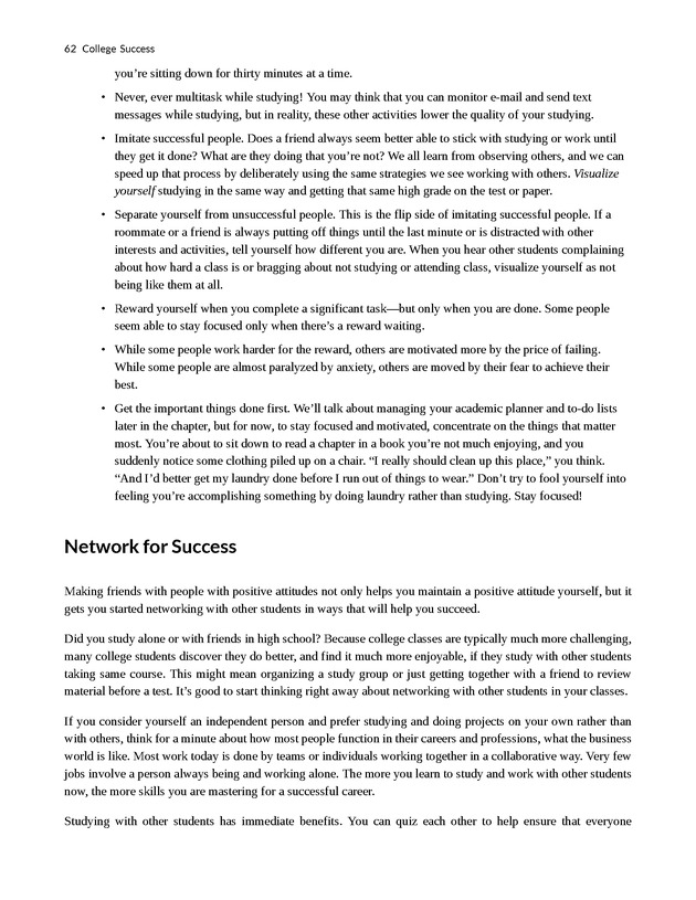College Success - New Page