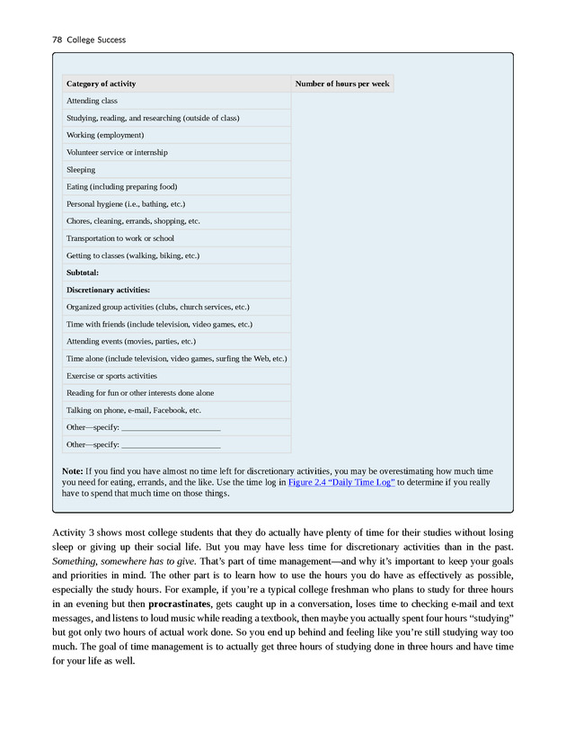 College Success - New Page