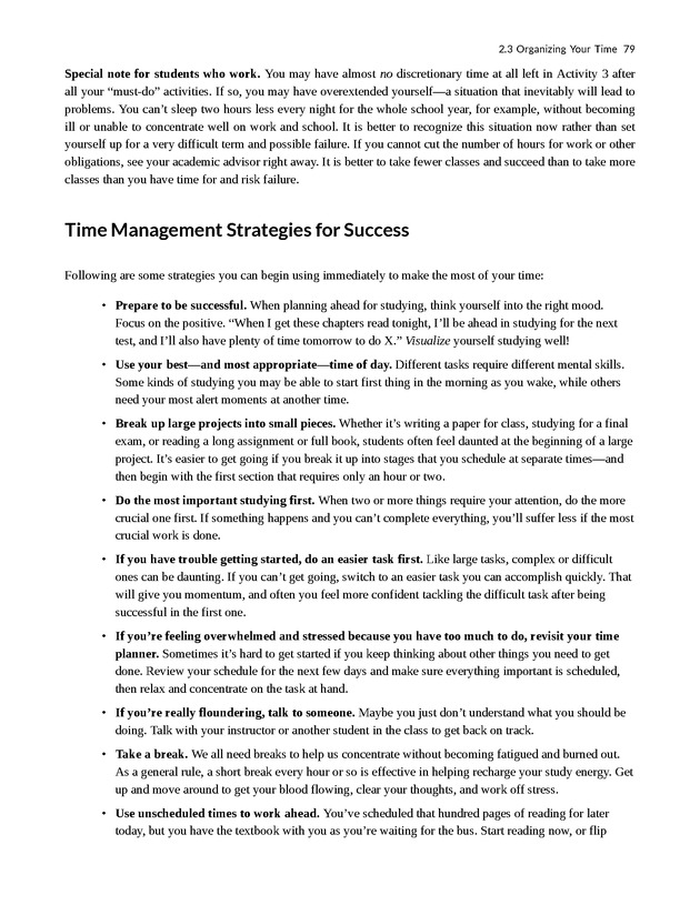 College Success - New Page