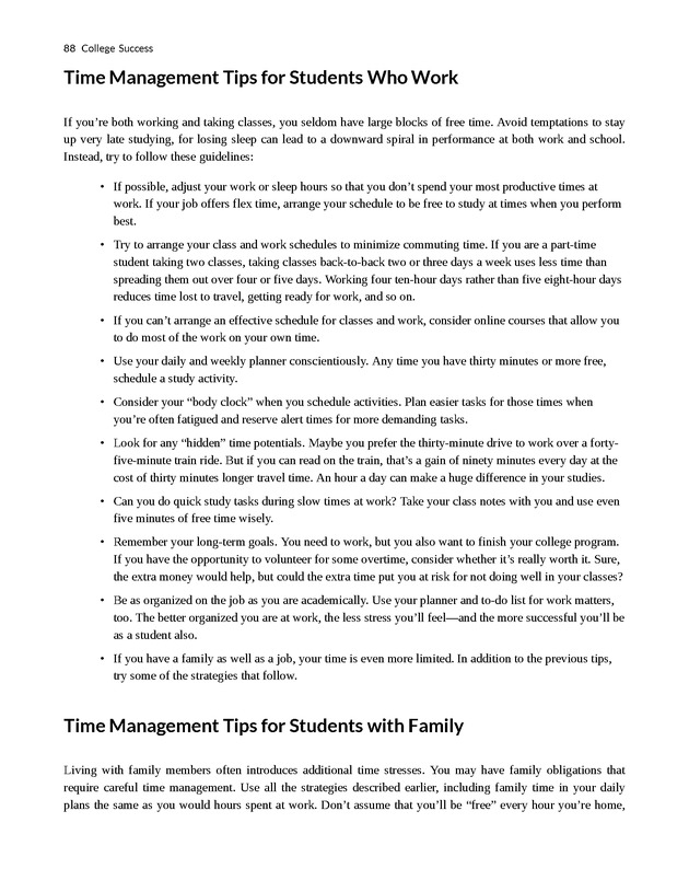 College Success - New Page
